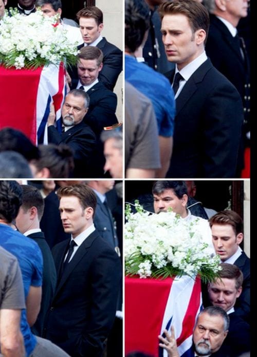 Captain America: Civil War si apre con un funerale. Foto dal set [SPOILER]