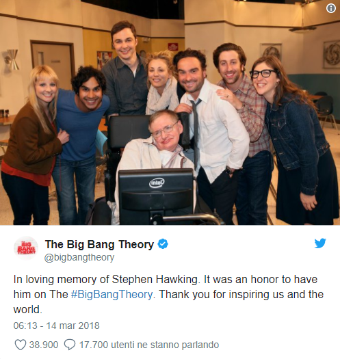 The Big Bang Theory: il commovente saluto del cast per Stephen Hawking [FOTO]