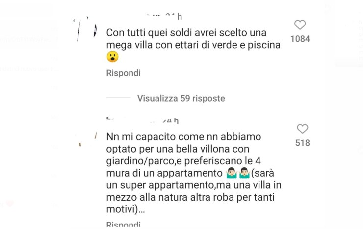 Chiara Ferragni, i commenti negativi sulla casa