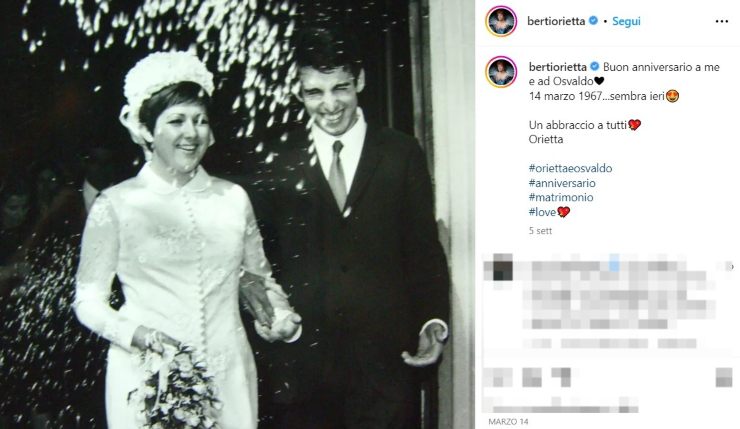 Orietta Berti, la foto ricordo del matrimonio