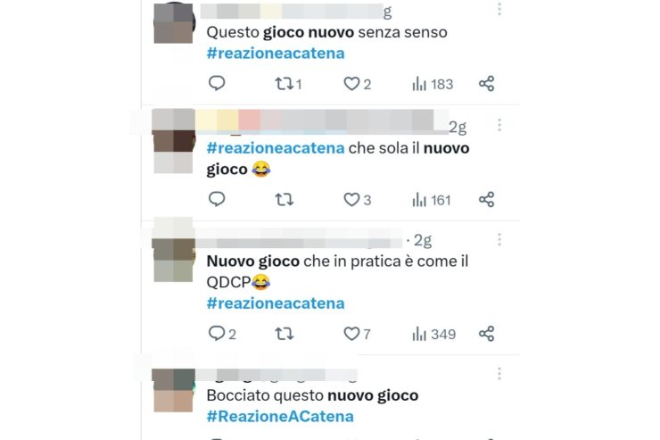 Reazione a catena, è polemica sui social