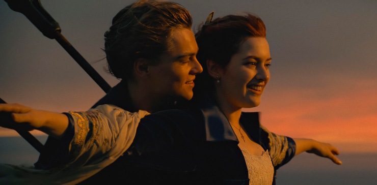 Kate Winslet e Leonardo Di Caprio in Titanic