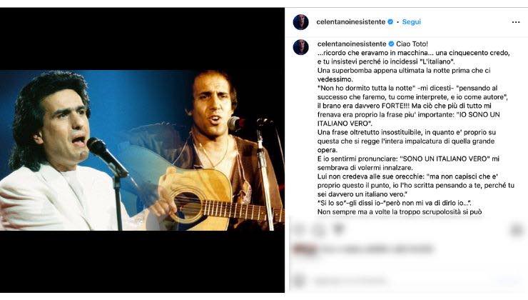 adriano celentano omaggio a toto cutugno