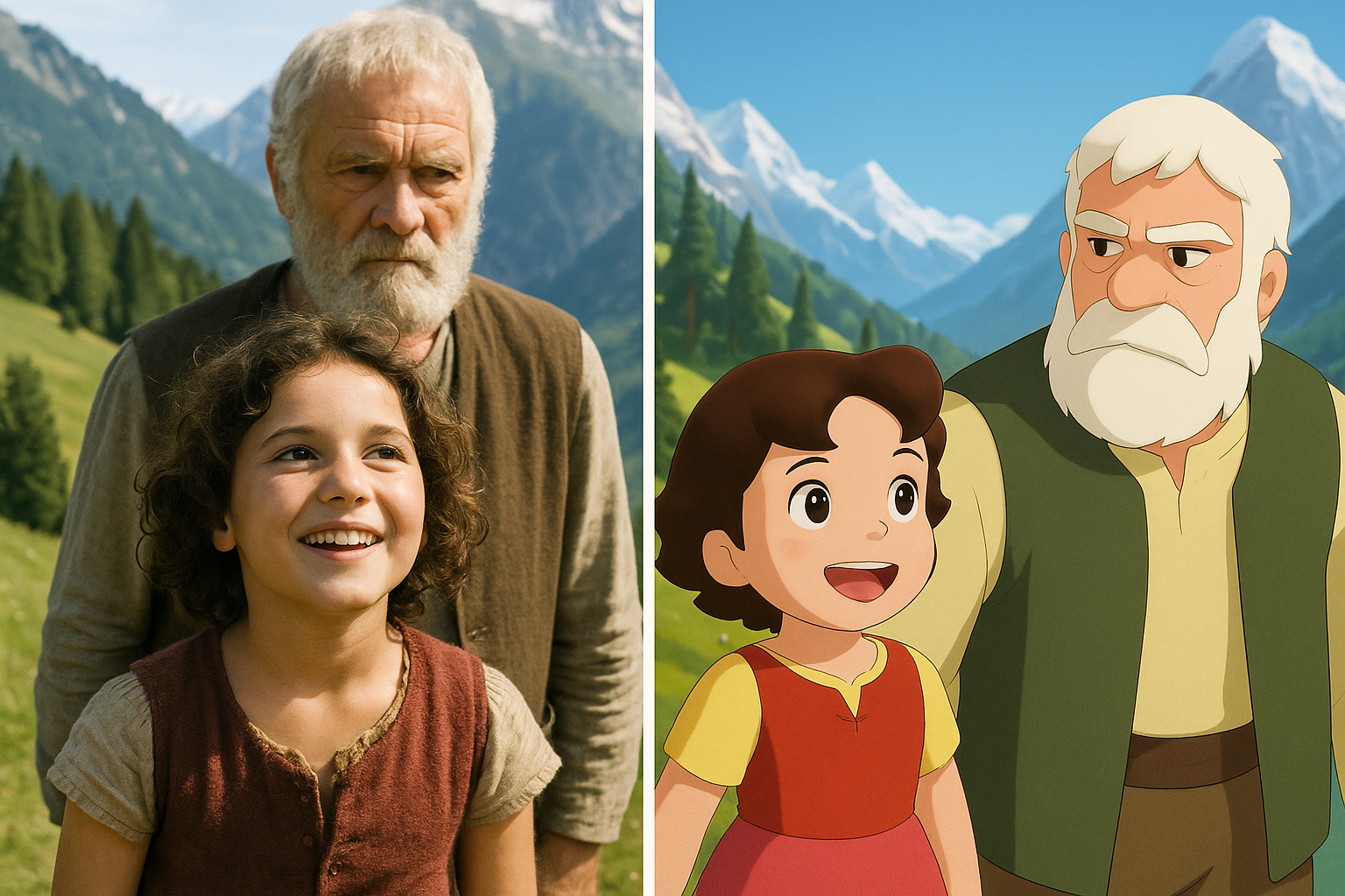 Heidi live action vs cartone animato (3)
