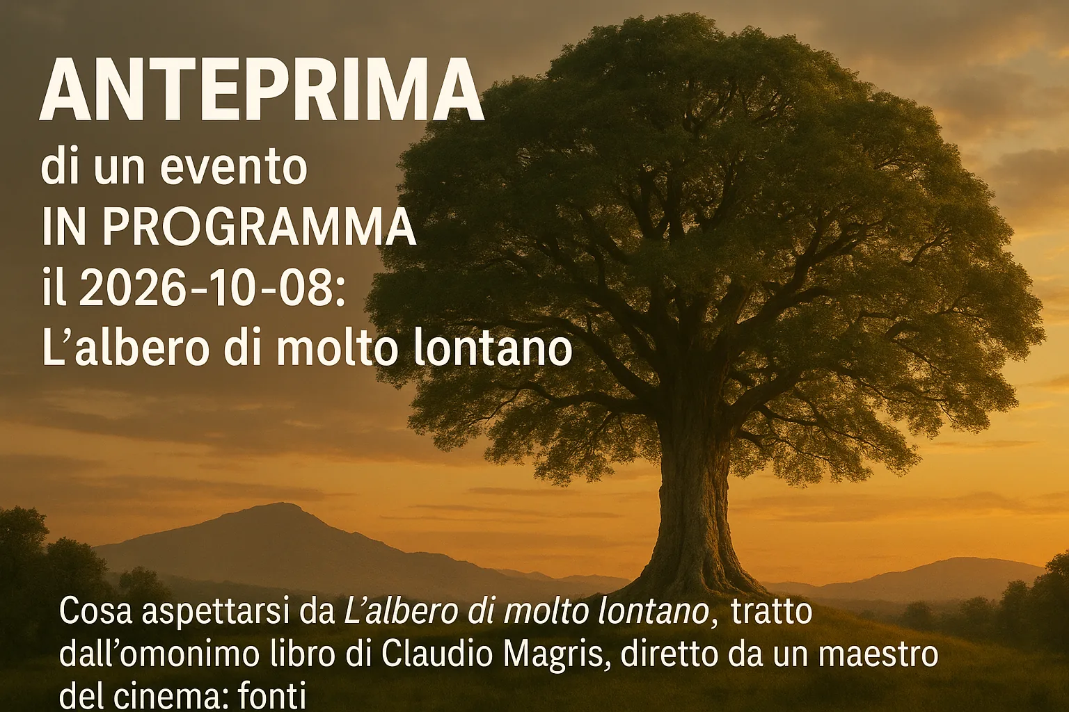 L'albero di molto lontano: al cinema dall'8 ottobre 2026