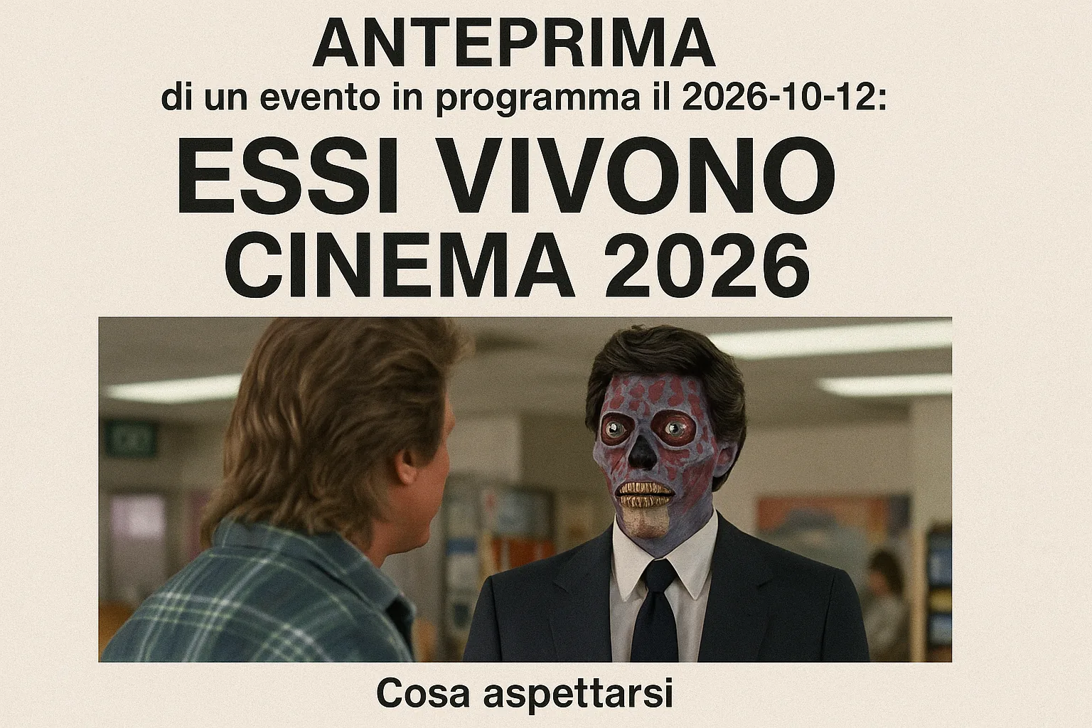 Essi vivono torna al cinema il 12 ottobre 2026: cosa sapere