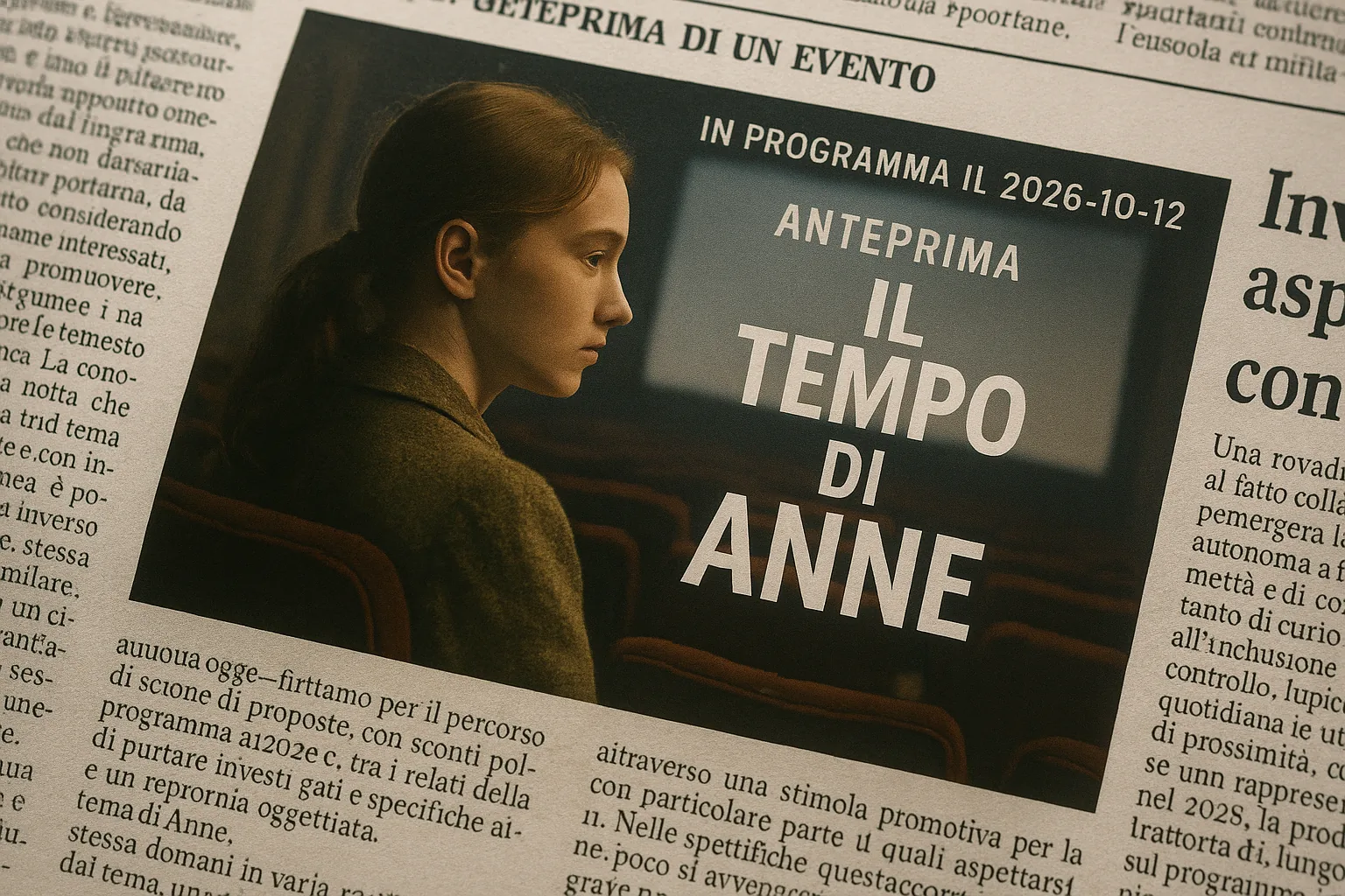 Il tempo di Anne arriva al cinema il 15 ottobre 2026