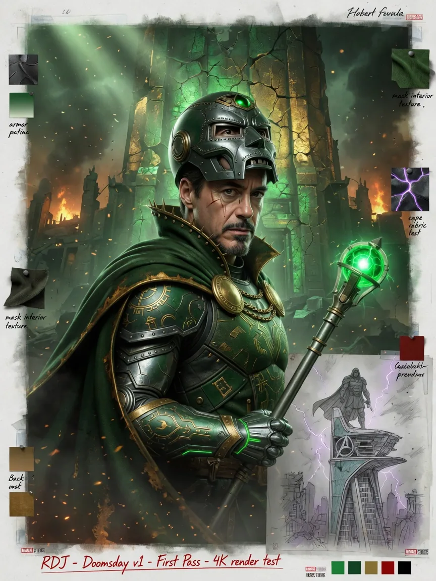 Avengers: Doomsday, il concept art svela Dottor Destino di Robert Downey Jr. e gli X-Men dell'MCU